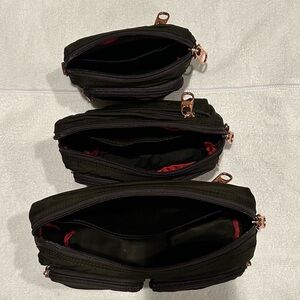 Set of 3 MZ Wallace Savoy Cosmetic Bags olive green